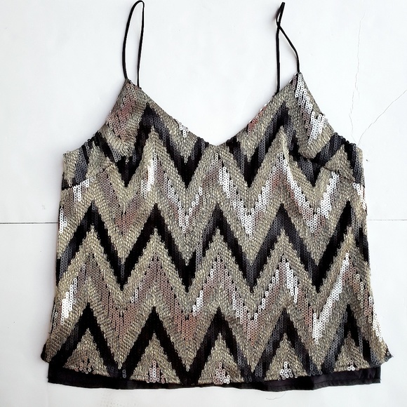 ASTR Zig-Zag Sequin Camisole - Picture 2 of 7